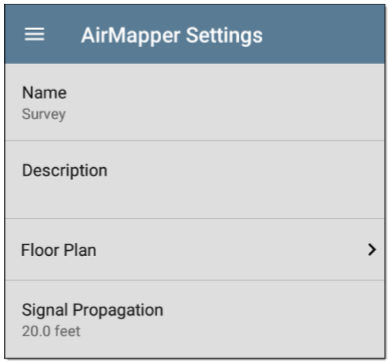 AirMapper: Survey 配置 AirMapper: Survey 配置